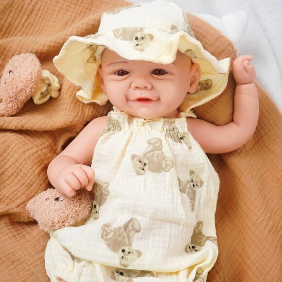 16.9in Full Silicone Reborn lvory White Baby Girl Dolls Lifelike 8.61LB Weight - Picture 6 of 6